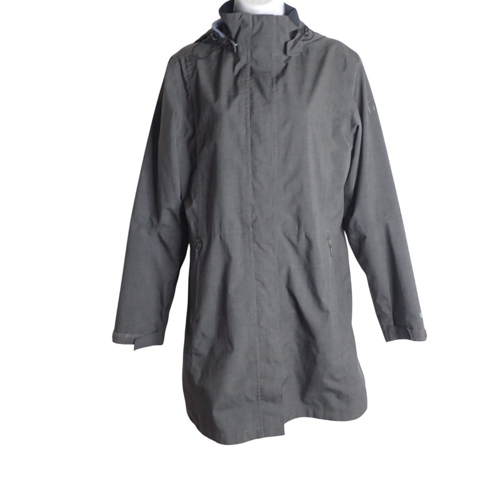 Eastern Mountain Sports Womens System Three Hooded Rain Jacket Gray M Long